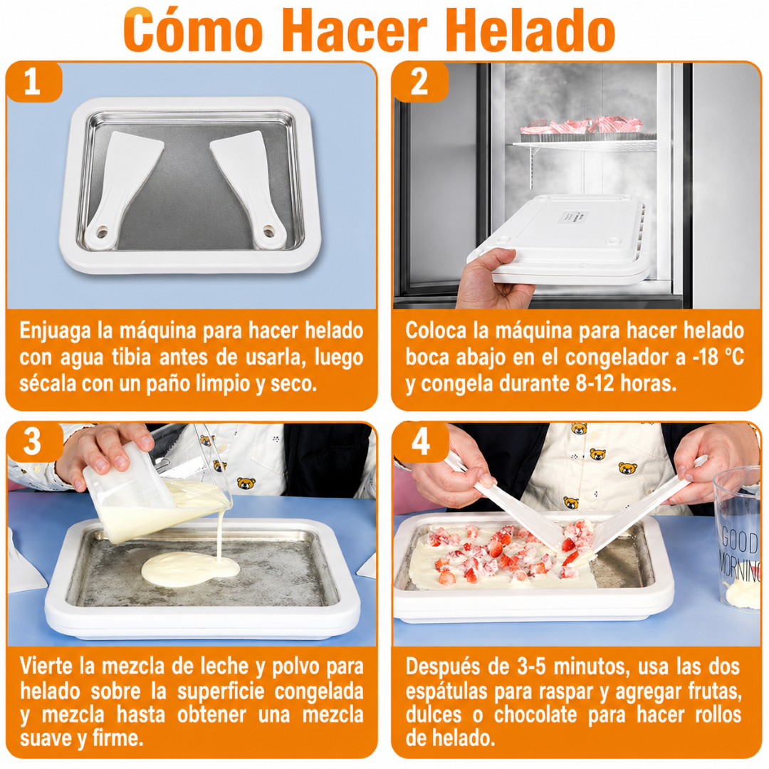 Plancha para hacer helados enrollados