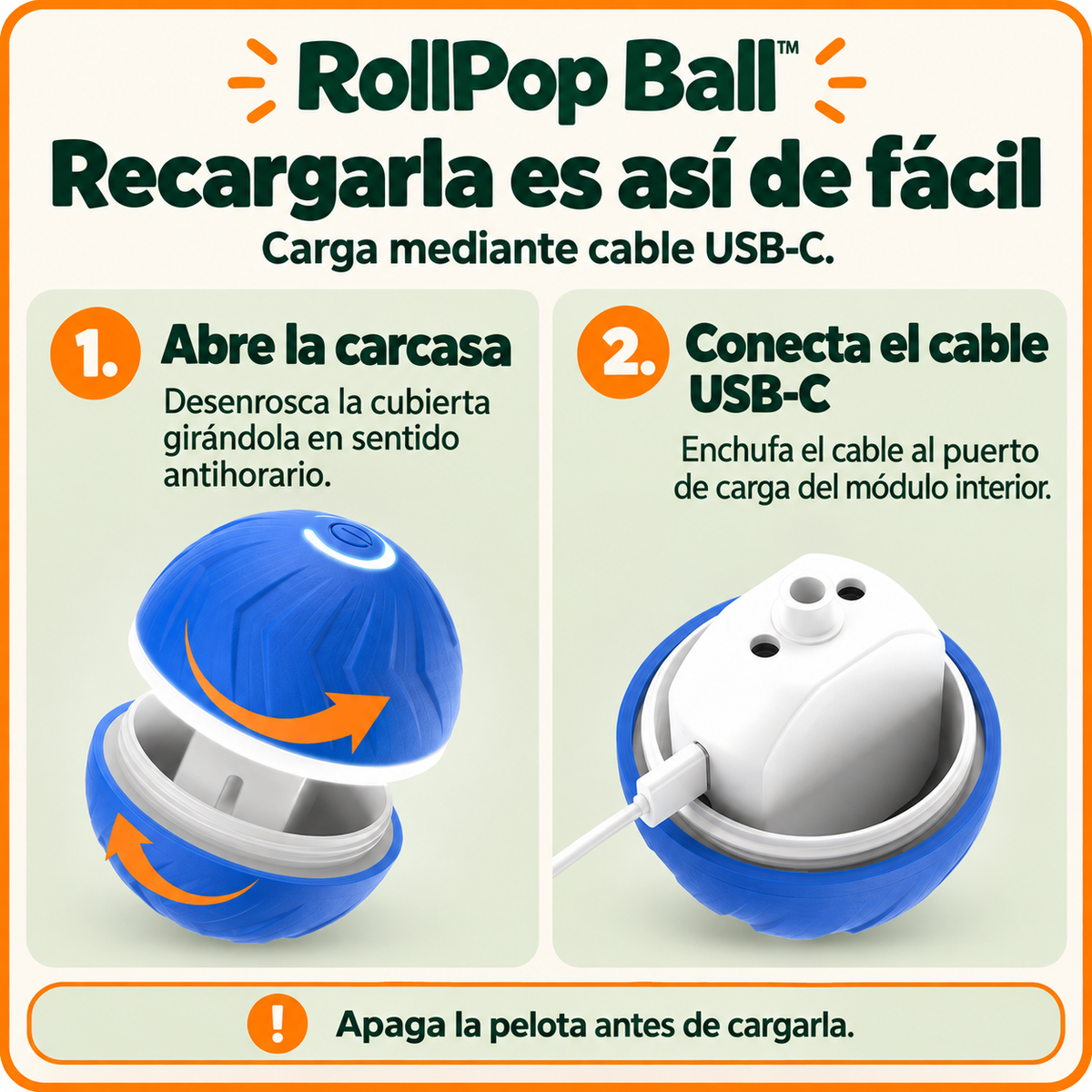 RollPopBall Pelota interactiva con rebote automático