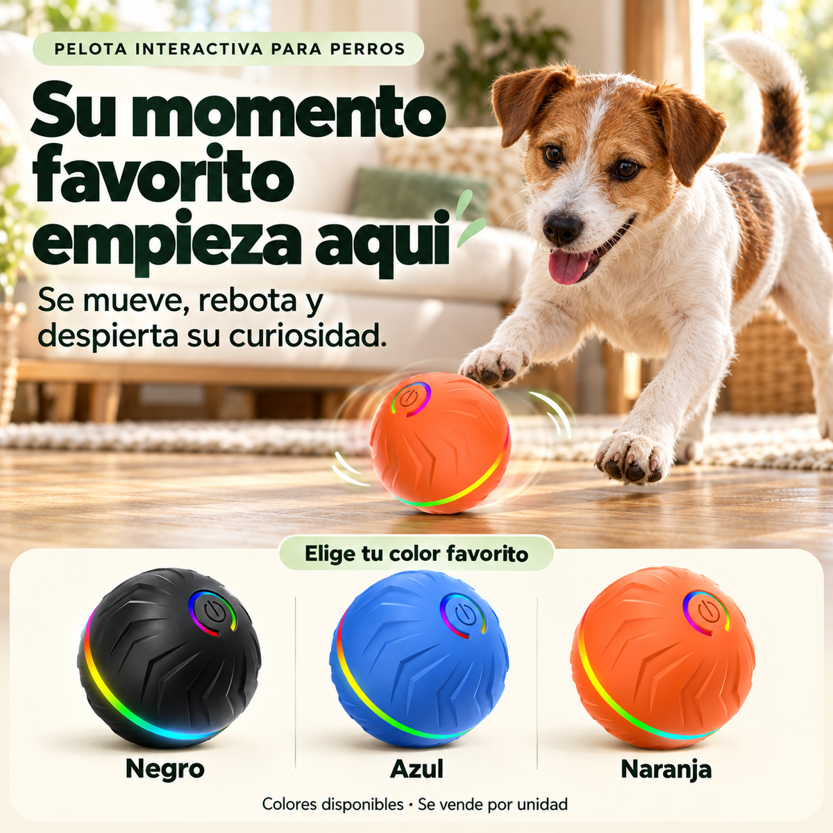 RollPopBall Pelota interactiva con rebote automático